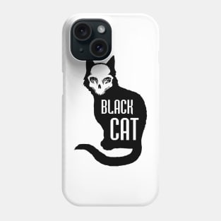 Skull and black cat Phone Case