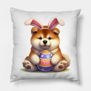 Easter Akita Dog Pillow