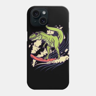 dinosaur surfing cool funny cartoon Phone Case