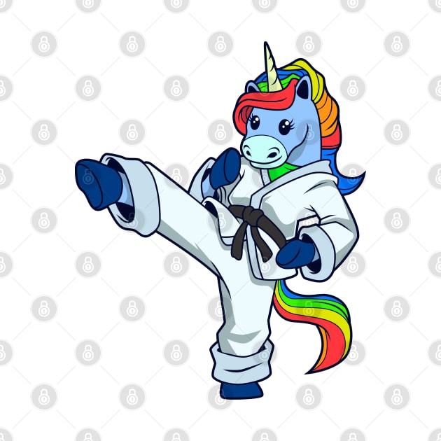 Cartoon unicorn does karate by Modern Medieval Design