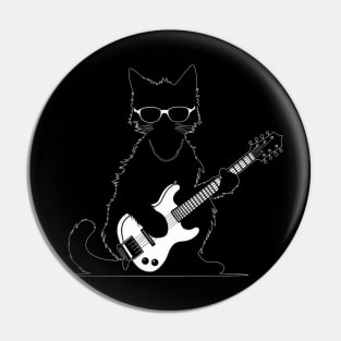 Cat playing guitar Pin