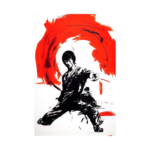 Martial Art Kung Fu Wild Nature Free Spirit Art Brush Painting by Cubebox