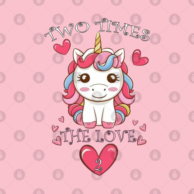 Kids Birthday Cute Unicorn 2 Year Old Birthday by tamdevo1