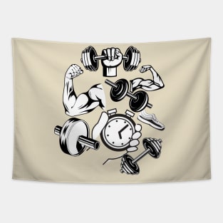 fitness, gym lover, workout Tapestry