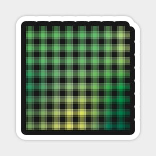 Plaid Pattern Natural Green and Yellow Gradient Magnet