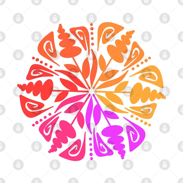 Warm Colors Flower Mandala by Slightly Unhinged