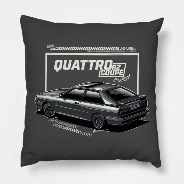 EDM - Quattro B2 Coupe - CarCorner Pillow by CarCorner - Automotive Artwork