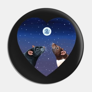 Heart Rats Moonlight Scene Pin