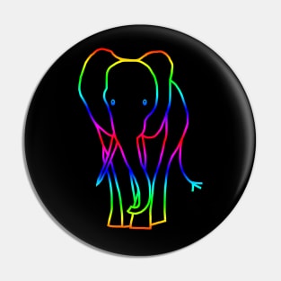 Rainbow Elephant Line Drawing Pin