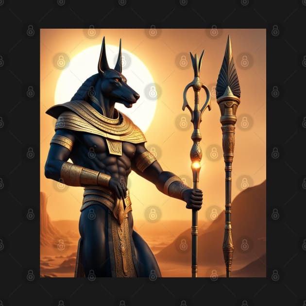 Anubis and the sun by antaris