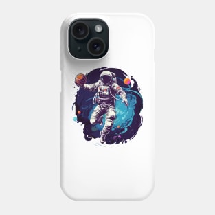 Astronauts playing basketball in space Phone Case