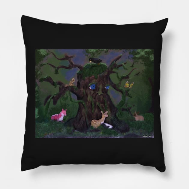 Guardian of the Woods Pillow by kenmo