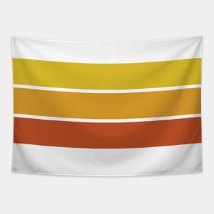 Three Classic Stripes - Yellow, Orange and Red Retro Sunset Tapestry