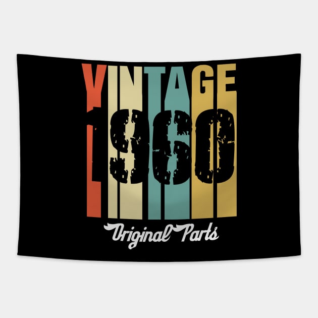 Vintage 1960 Original Parts Retro Vintage Birthday Gifts 60s Tapestry by nzbworld