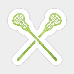 Lacrosse Stick Green Magnet