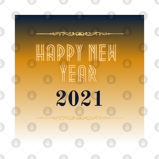 happy new year 2021 holiday blue to gold yellow gradient pattern by maplunk