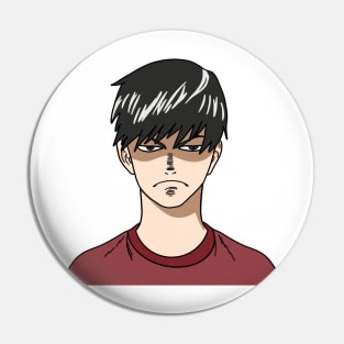 Angry Anime Boy Pin