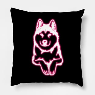 Neon Husky Pillow