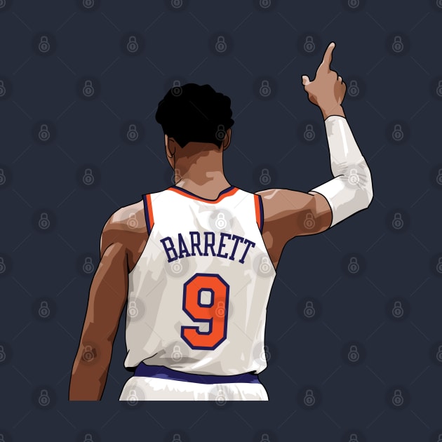 RJ Barrett Vector Back White by qiangdade