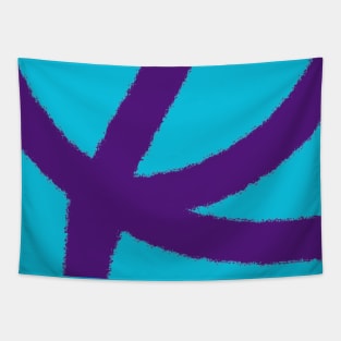 Purple Blue Brush Stroke Abstrac Tapestry