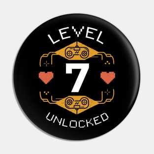 Retro Gaming Level 7 Unlocked Pin