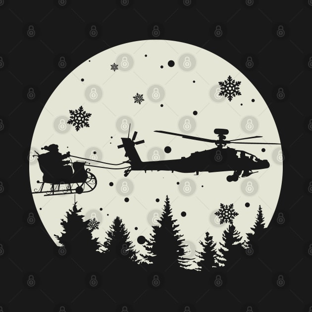 Gun Pilot - AH-64 Apache Pulling Santa's Sleigh by Aviation Designs