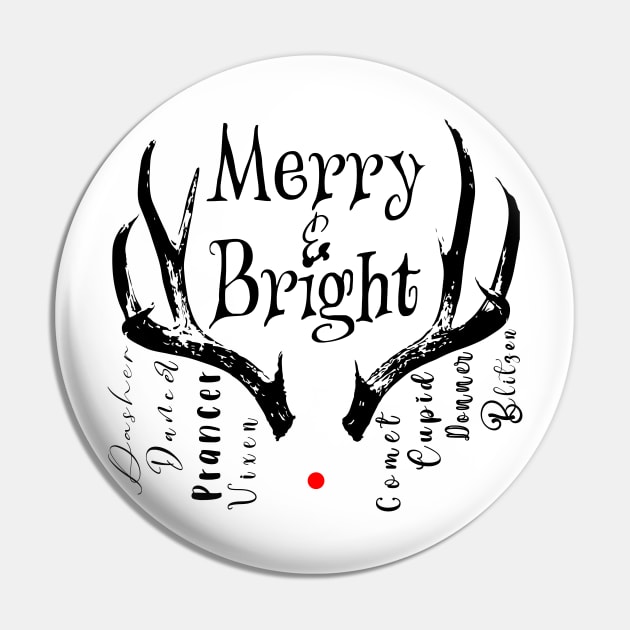 Merry Reindeer Pin by Wizardbird