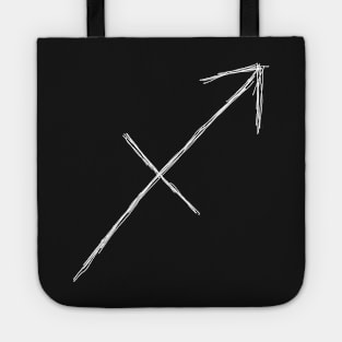 Dark and Gritty Sagittarius Zodiac Sign (white) Tote