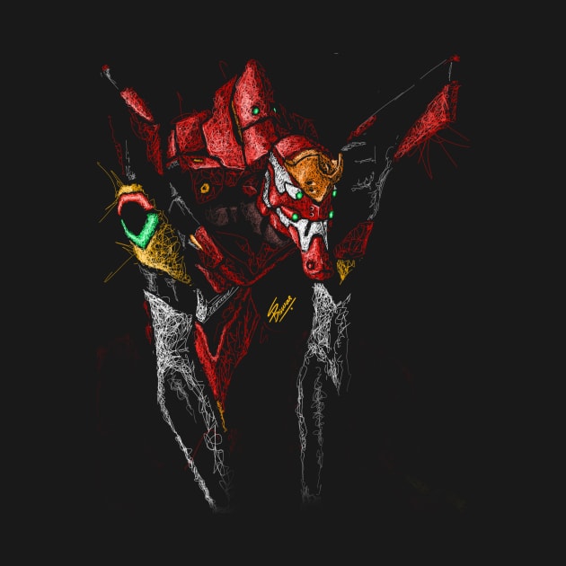 Eva unit 02 scribble by Shawngkolon