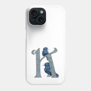 Avian Alphabet K - Blue-billed black tyrant Phone Case