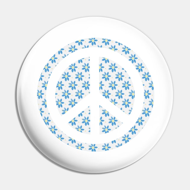 PEACE Sign For Flower Children Pin by SartorisArt1