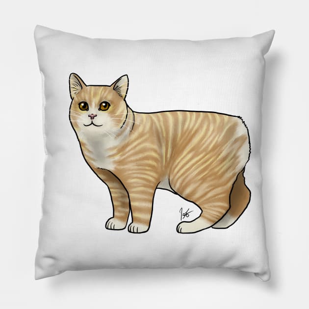 Cat - Manx - Orange Pillow by Jen's Dogs Custom Gifts and Designs