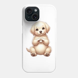 Valentine Labrador Retriever Dog Giving Heart Hand Sign Phone Case