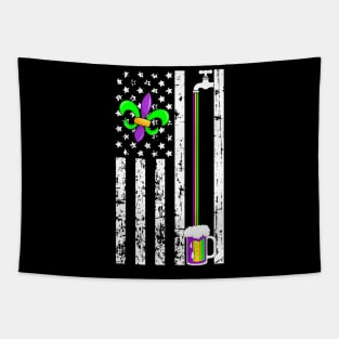 American Flag Mardi Gras  Parade Masquerade Party Tapestry