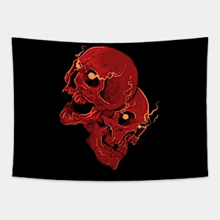 Red twins skeleton Tapestry