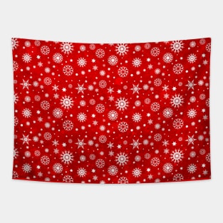 Christmas Red Snowflake Gradient Pattern Tapestry