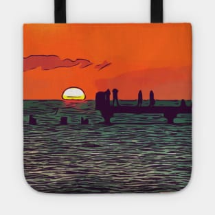 Sunset in Key West Florida Tote