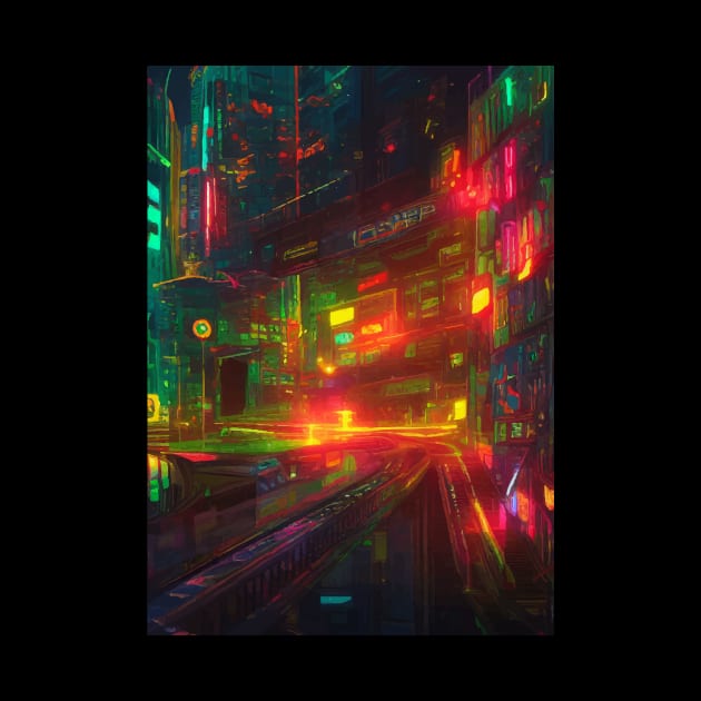 Japan Neon City Lights by jodotodesign