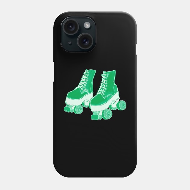 Green Roller Skates Phone Case by ROLLIE MC SCROLLIE