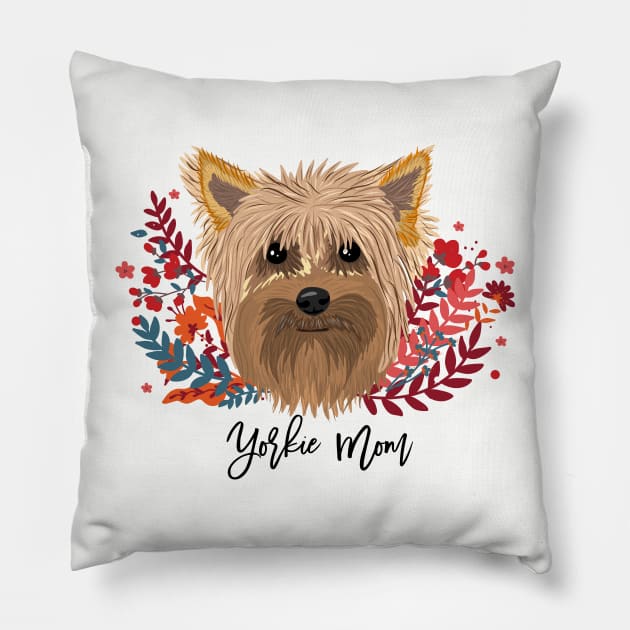 Yorkie Mom Pillow by cacostadesign