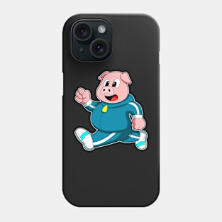 Pig at Fitness - Jogging with Jogging suit Phone Case