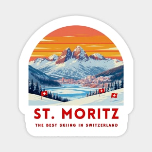 St. Moritz Switzerland Ski Resort Winter Travel Magnet