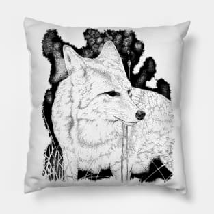 White Coyote Pillow