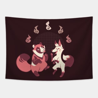 Tanukitsu mischief in mocha flavor Tapestry