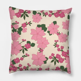 Pink flourish pattern vintage retro look colors Pillow