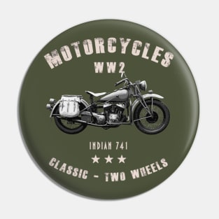 Indian 741 Retro Vintage Motorcycle WW2 Pin