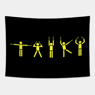 Taiko People yellow Tapestry