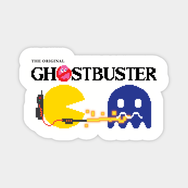 Pac Buster - Chase ghost - Black text Magnet by DuncanMaclean