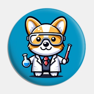 corgi scientist Pin