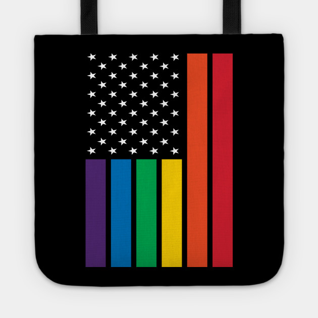 Rainbow American Flag Rainbow American Flag Tote Teepublic Au